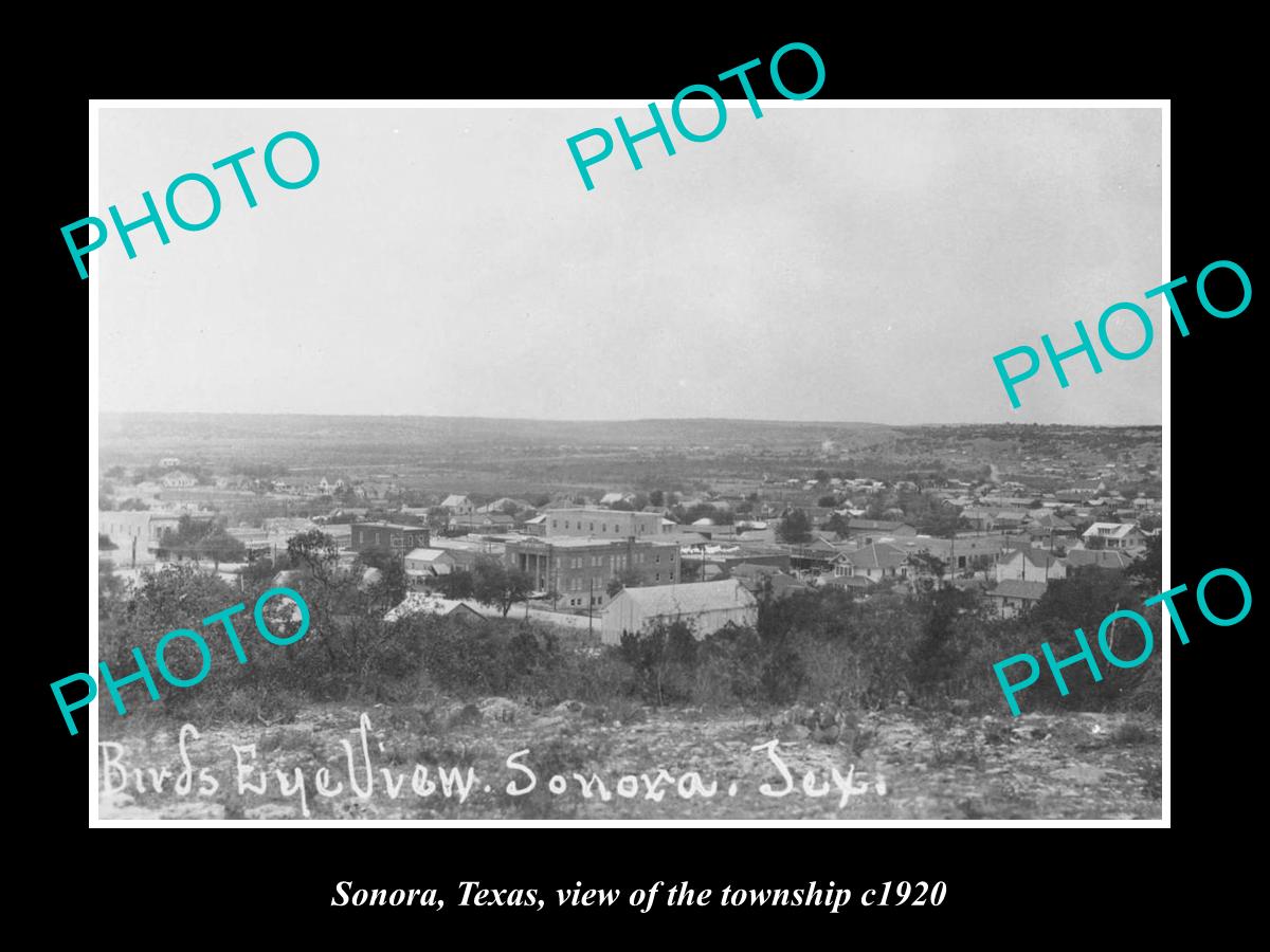 OLD LARGE HISTORIC PHOTO OF SONORA TEXAS, VIEW OF THE TOWNSHIP c1920