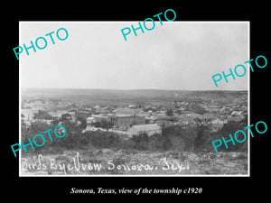 OLD LARGE HISTORIC PHOTO OF SONORA TEXAS, VIEW OF THE TOWNSHIP c1920