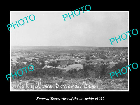 OLD LARGE HISTORIC PHOTO OF SONORA TEXAS, VIEW OF THE TOWNSHIP c1920