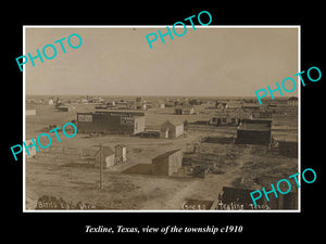 OLD LARGE HISTORIC PHOTO OF TEXLINE TEXAS, VIEW OF THE TOWNSHIP c1910