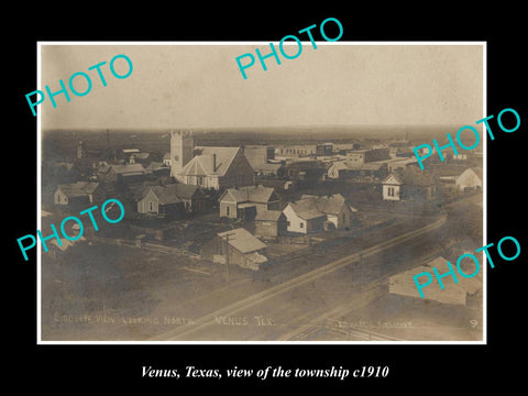 OLD LARGE HISTORIC PHOTO OF VENUS TEXAS, VIEW OF THE TOWNSHIP c1910