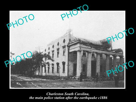 OLD HISTORIC PHOTO OF CHARLESTON SOUTH CAROLINA, POLICE STATION EARTHQUAKE c1886