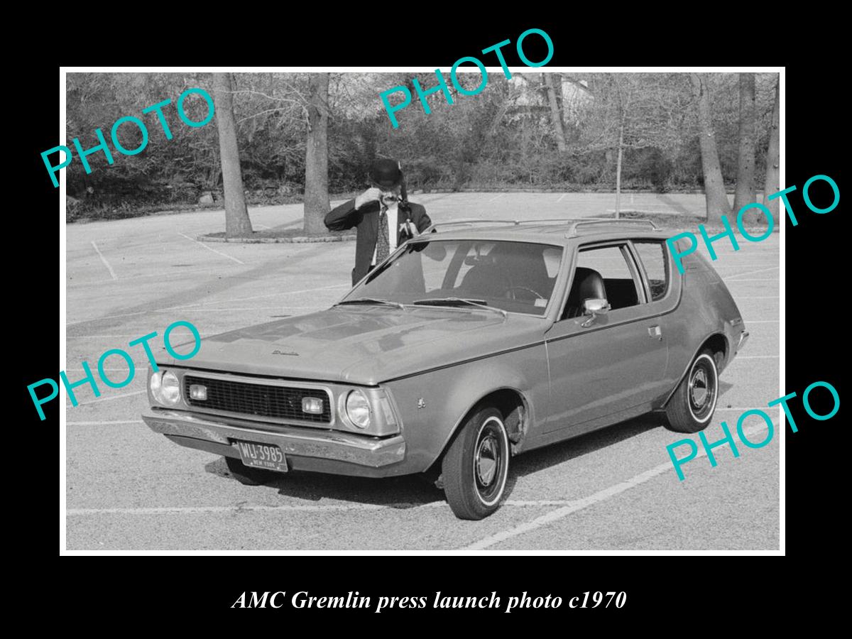 OLD LARGE HISTORIC PHOTO OF AMC GREMLIN CAR LAUNCH PRESS PHOTO 1 c1970