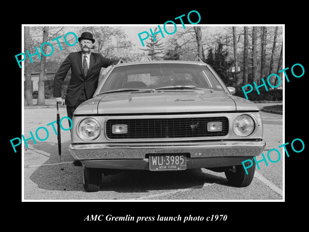 OLD LARGE HISTORIC PHOTO OF AMC GREMLIN CAR LAUNCH PRESS PHOTO 2 c1970