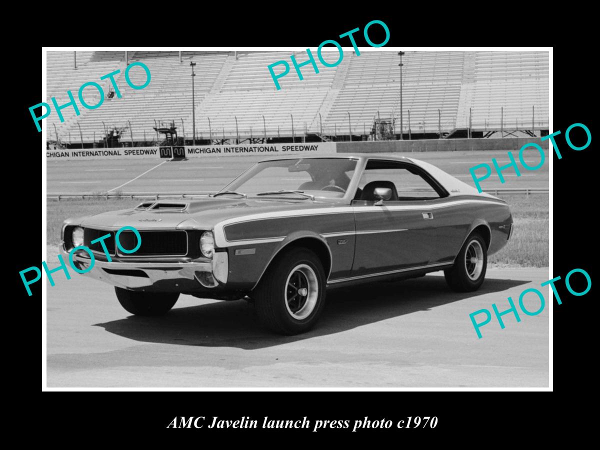 OLD LARGE HISTORIC PHOTO OF AMC JAVELIN CAR LAUNCH PRESS PHOTO c1970 1