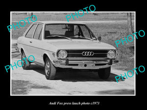 OLD LARGE HISTORIC PHOTO OF AUDI FOX CAR LAUNCH PRESS PHOTO c1972 1