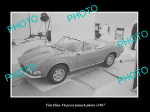 OLD LARGE HISTORIC PHOTO OF FIAT DINO V6 CAR LAUNCH PRESS PHOTO c1967 2