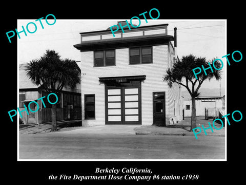 OLD LARGE HISTORIC PHOTO OF BERKELEY CALIFORNIA, FIRE DEPARTMENT STATION c1930 1