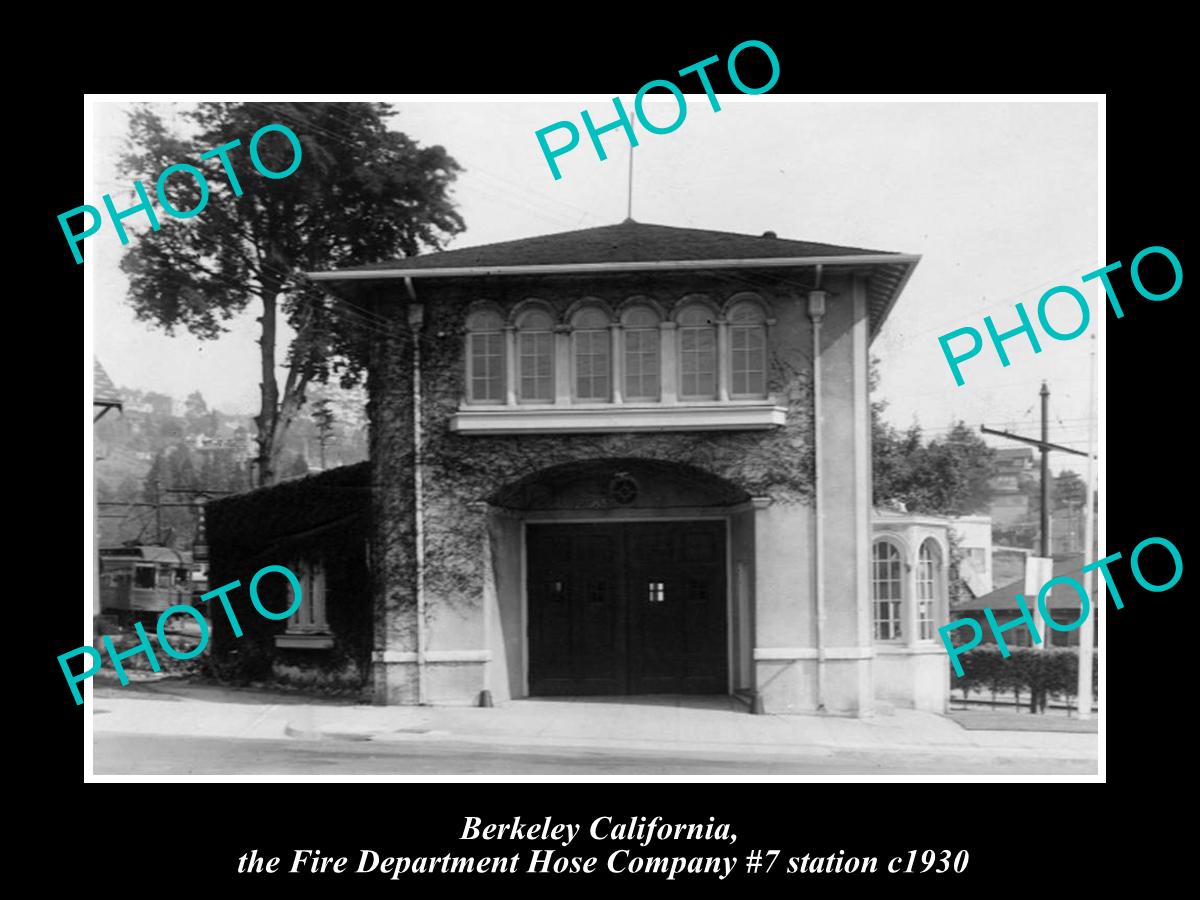 OLD LARGE HISTORIC PHOTO OF BERKELEY CALIFORNIA, FIRE DEPARTMENT STATION c1930 2