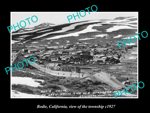 OLD LARGE HISTORIC PHOTO OF BODIE CALIFORNIA, VIEW OF THE TOWNSHIP c1927