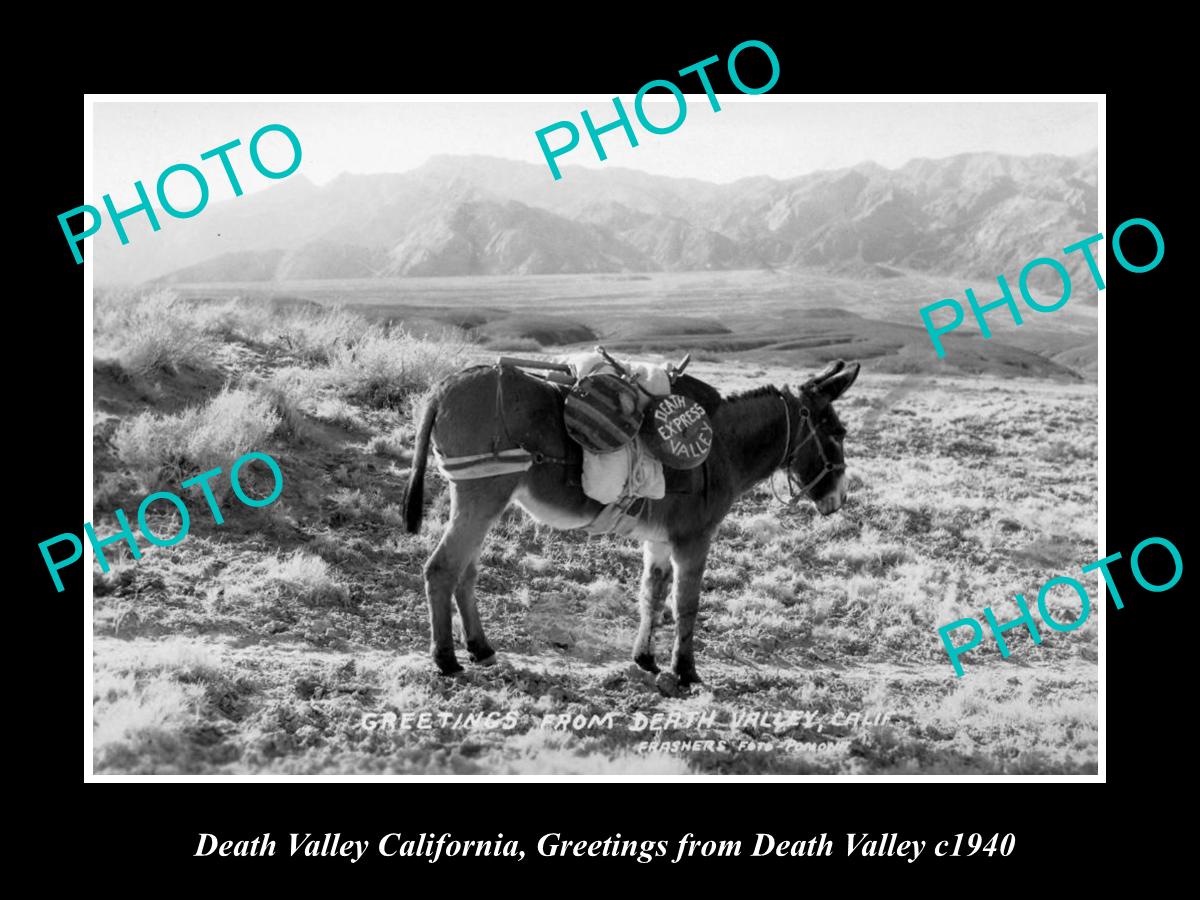 OLD LARGE HISTORIC PHOTO OF DEATH VALLEY CALIFORNIA, DEATH VALLEY EXPRESS c1940