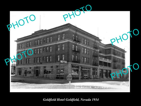 OLD LARGE HISTORIC PHOTO OF GOLDFIELD NEVADA, THE GOLDFIELD HOTEL c1934