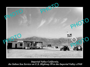 OLD LARGE HISTORIC PHOTO OF IMPERIAL VALLEY CALIFORNIA, CHEVRON GAS STATION 1940