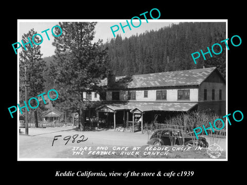 OLD LARGE HISTORIC PHOTO OF KEDDIE CALIFORNIA, VIEW OF STORE & CAFE c1939