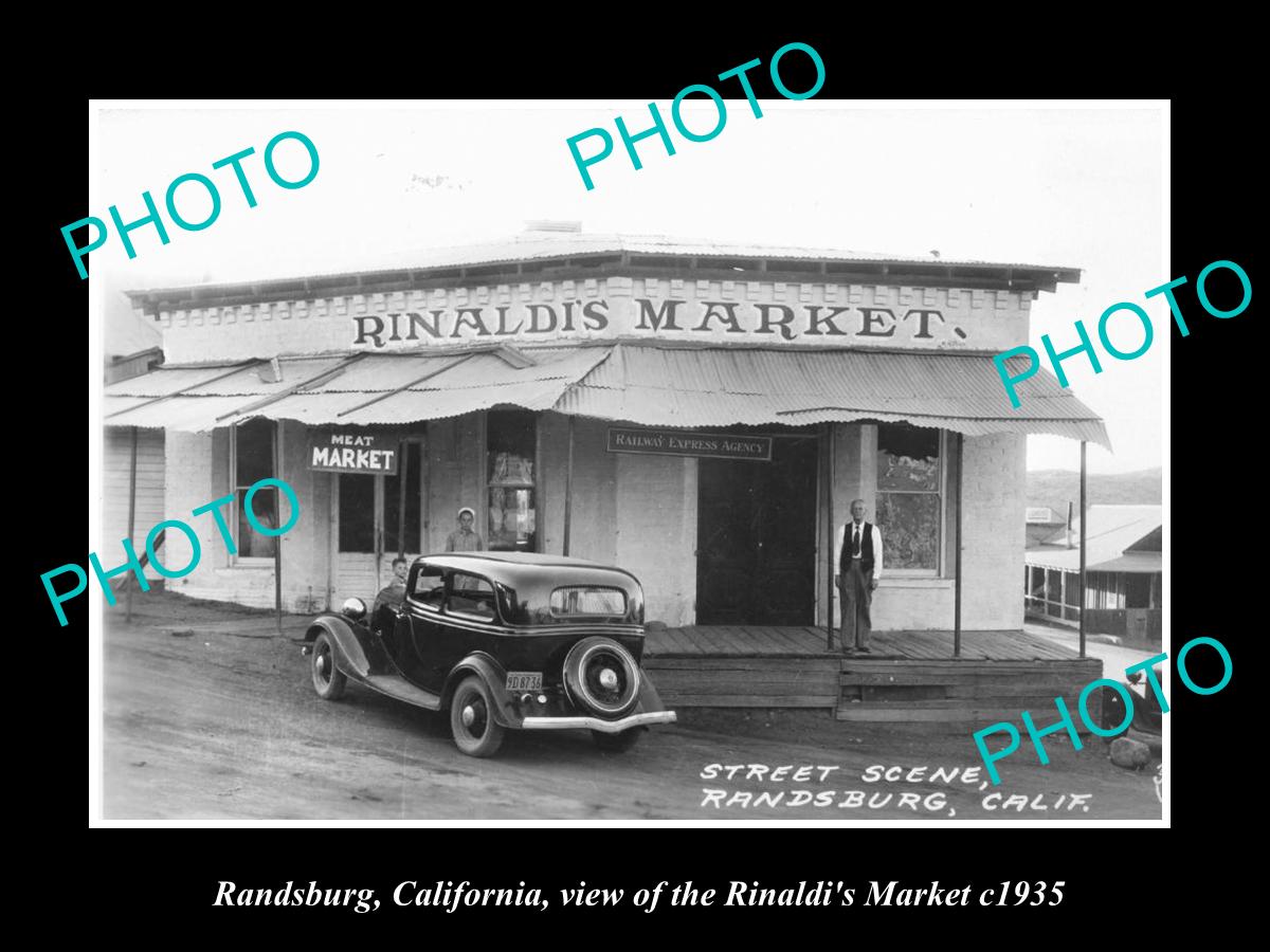 OLD LARGE HISTORIC PHOTO OF RANDSBURG CALIFORNIA, THE MEAT MARKET c1935