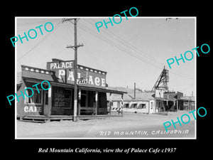 OLD LARGE HISTORIC PHOTO OF RED MOUNTAIN CALIFORNIA, THE PALACE CAFE c1937