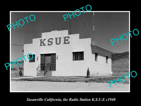 OLD LARGE HISTORIC PHOTO OF SUSANVILLE CALIFORNIA, THE KSUE RADIO STATION c1940