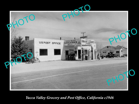 OLD LARGE HISTORIC PHOTO OF YUCA VALLEY CALIFORNIA, STORE & POST OFFICE c1946