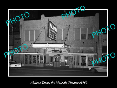 OLD LARGE HISTORIC PHOTO OF ABILENE TEXAS, VIEW OF THE MAJESTIC THEATER c1960