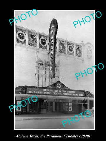 OLD LARGE HISTORIC PHOTO OF ABILENE TEXAS, VIEW OF THE PARAMOUNT THEATER c1920s