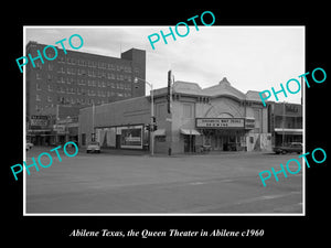 OLD LARGE HISTORIC PHOTO OF ABILENE TEXAS, VIEW OF THE QUEEN THEATER 1960s 1