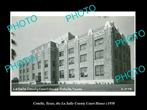 OLD LARGE HISTORIC PHOTO OF COTULLA TEXAS, LA SALLE COUNTY COURT HOUSE c1950