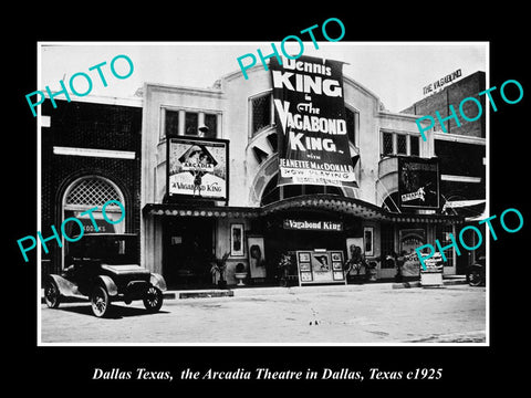 OLD LARGE HISTORIC PHOTO OF DALLAS TEXAS, VIEW OF THE ARCADIA THEATER c1925