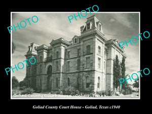 OLD LARGE HISTORIC PHOTO OF GOLIAD TEXAS, GOLIAD COUNTY COURT HOUSE c1940