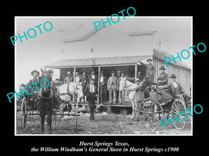 OLD LARGE HISTORIC PHOTO OF HURST SPRINGS TEXAS, THE GENERAL STORE c1900