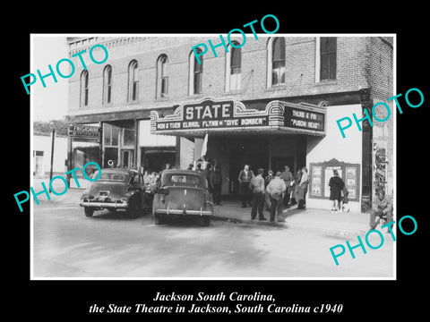 OLD LARGE HISTORIC PHOTO OF JACKSON SOUTH CAROLINA, VIEW OF STATE THEATER 1940