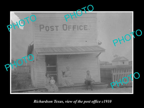 OLD LARGE HISTORIC PHOTO OF RICHARDSON TEXAS, VIEW OF THE POST OFFICE c1910