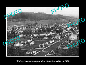 OLD LARGE HISTORIC PHOTO OF COTTAGE GROVE OREGON, VIEW OF THE TOWNSHIP 1908