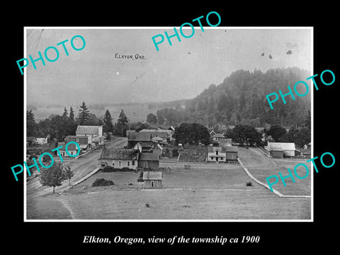 OLD LARGE HISTORIC PHOTO OF ELKTON OREGON, VIEW OF THE TOWNSHIP c1900