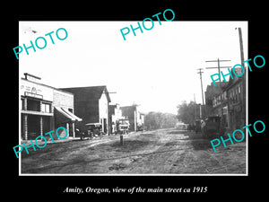 OLD LARGE HISTORIC PHOTO OF AMITY OREGON, VIEW OF THE MAIN STREET ca 1915