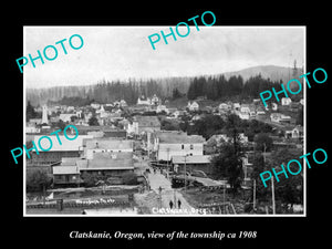 OLD LARGE HISTORIC PHOTO OF CLATSKANIE OREGON, VIEW OF THE TOWNSHIP c1908