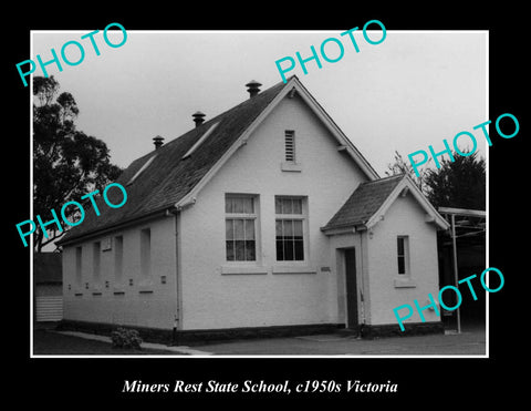 OLD LARGE HISTORIC PHOTO OF THE MINERS REST STATE SCHOOL c1950 VICTORIA