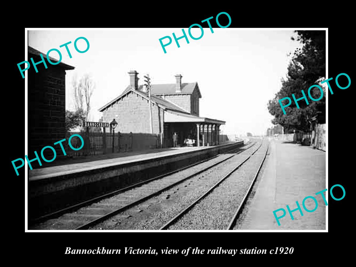 OLD LARGE HISTORIC PHOTO OF BANNOCKBURN VICTORIA, THE RAILWAY STATION 1920