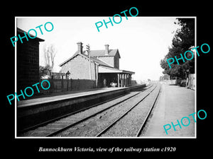 OLD LARGE HISTORIC PHOTO OF BANNOCKBURN VICTORIA, THE RAILWAY STATION 1920