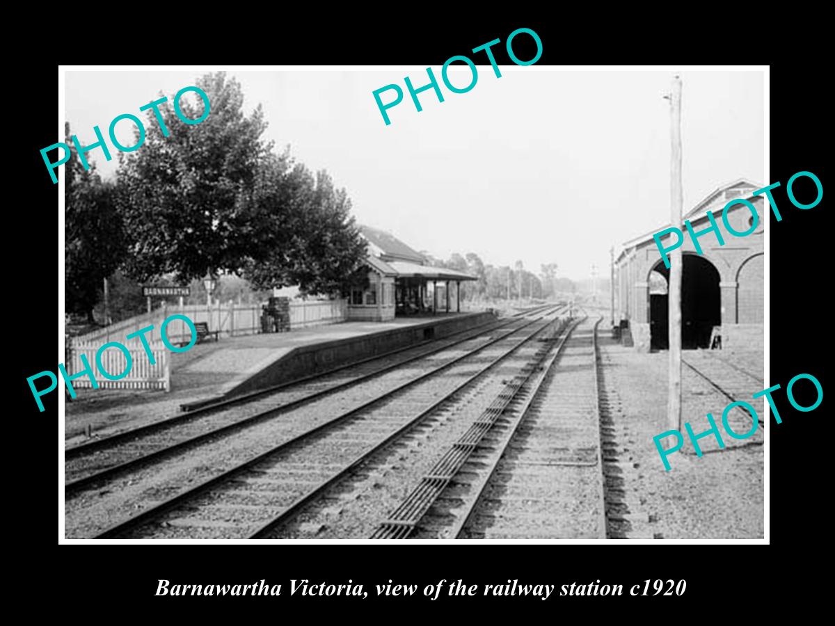 OLD LARGE HISTORIC PHOTO OF BARNAWARTHA VICTORIA, THE RAILWAY STATION 1920