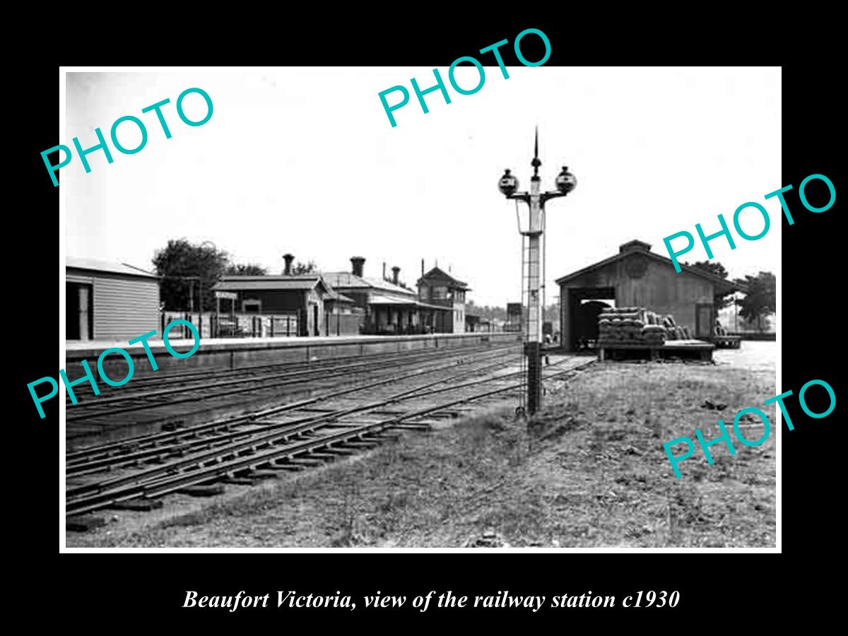 OLD LARGE HISTORIC PHOTO OF BEAUFORT VICTORIA, THE RAILWAY STATION 1930