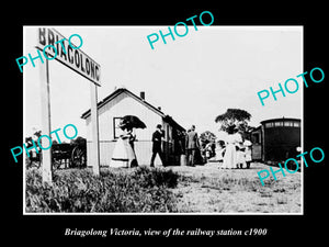 OLD LARGE HISTORIC PHOTO OF BRIAGOLONG VICTORIA, THE RAILWAY STATION 1900