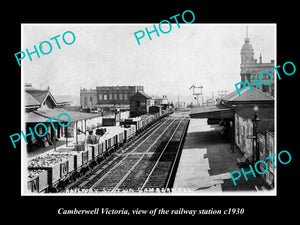 OLD LARGE HISTORIC PHOTO OF CAMBERWELL VICTORIA, THE RAILWAY STATION 1930