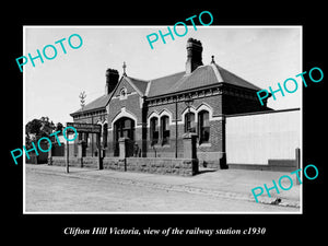 OLD LARGE HISTORIC PHOTO OF CLIFTON HILL VICTORIA, THE RAILWAY STATION 1930