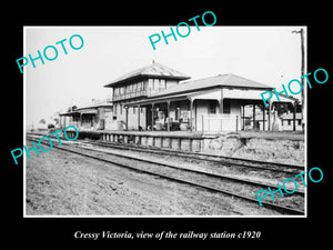 OLD LARGE HISTORIC PHOTO OF CRESSY VICTORIA, THE RAILWAY STATION 1920