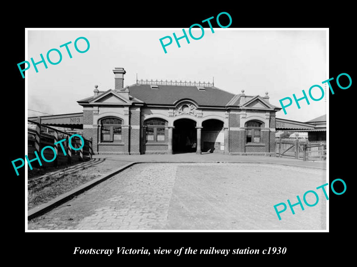 OLD LARGE HISTORIC PHOTO OF FOOTSCRAY VICTORIA, THE RAILWAY STATION 1930