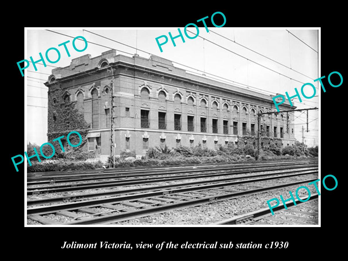 OLD LARGE HISTORIC PHOTO OF JOLIMONT VICTORIA, RAILWAY ELECTRIC SUB STATION 1930