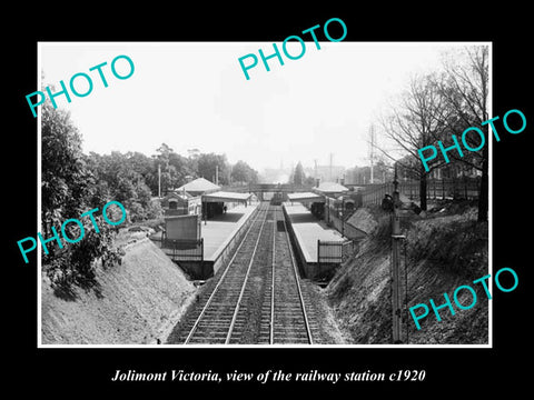 OLD LARGE HISTORIC PHOTO OF JOLIMONT VICTORIA, THE RAILWAY STATION 1920