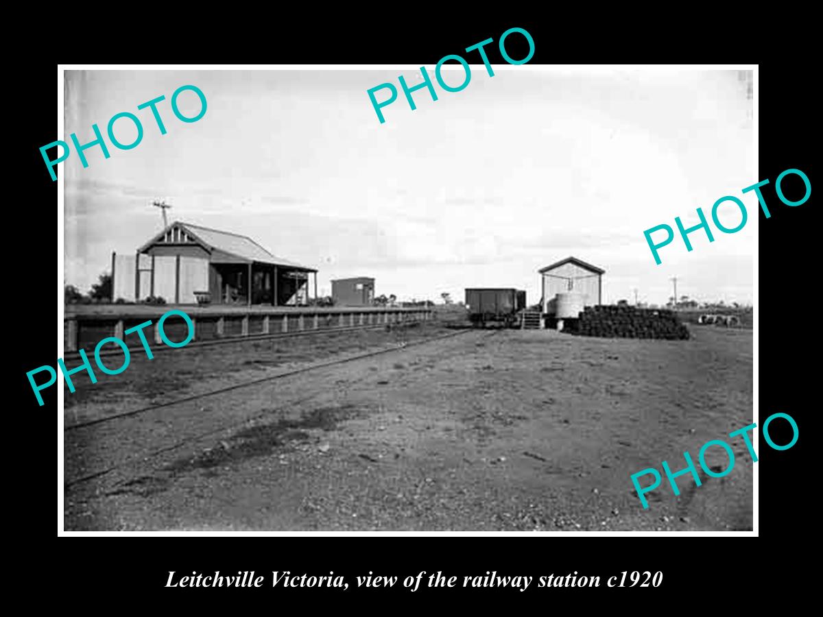 OLD LARGE HISTORIC PHOTO OF LEITCHVILLE VICTORIA, THE RAILWAY STATION 1920