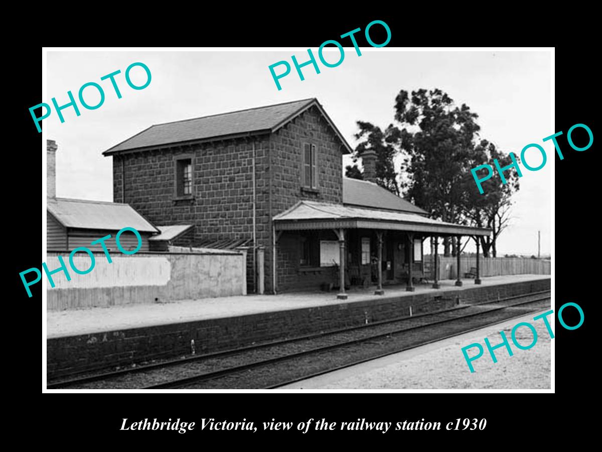 OLD LARGE HISTORIC PHOTO OF LETHBRIDGE VICTORIA, THE RAILWAY STATION 1930