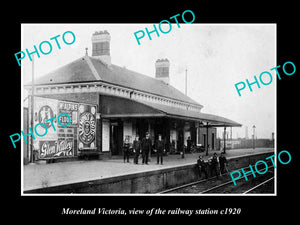 OLD LARGE HISTORIC PHOTO OF MORELAND VICTORIA, THE RAILWAY STATION 1920